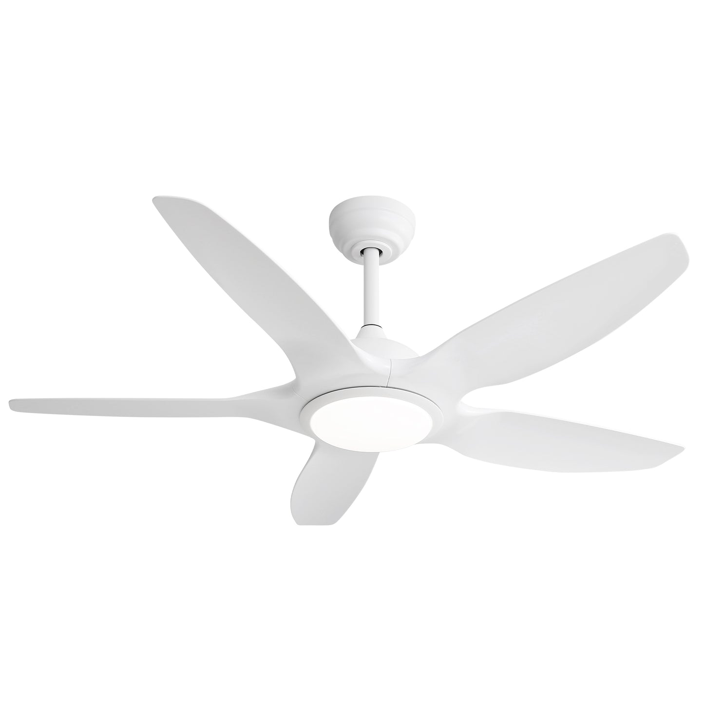 48 Inch Indoor Ceiling Fan With 5 White ABS Blades Remote Control Reversible DC Motor For Living Room