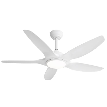 48 Inch Indoor Ceiling Fan With 5 White ABS Blades Remote Control Reversible DC Motor For Living Room