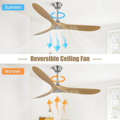 60 Inch Outdoor Ceiling Fan Without Light 3 ABS Blade with Smart APP Control