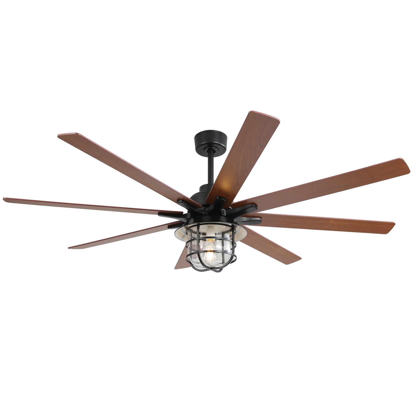 Modern 66 Inch Ceiling Fan With 6 Speed Wind 8 Blades Remote Control Reversible DC Motor With Light