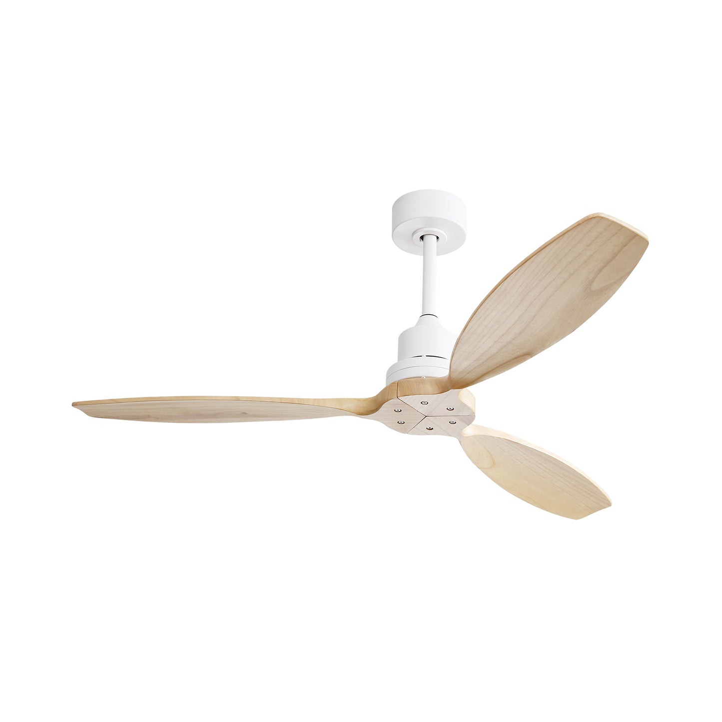 52 Inch Solid Wood Blade Ceiling Fan with 6 Speed Remote Control for Patio Living Room