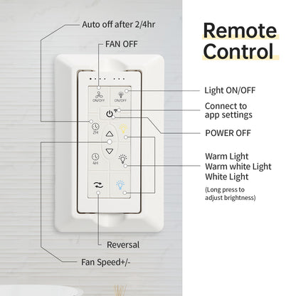 66 Inch Modern Ceiling Fan With Dimmable Led Light 8 ABS Blades Remote Control Reversible DC Motor For Home Office