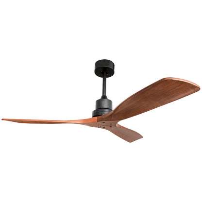 52inch Outdoor Farmhouse Ceiling Fan with Remote Control Solid Wood Fan Blade Reversible Motor