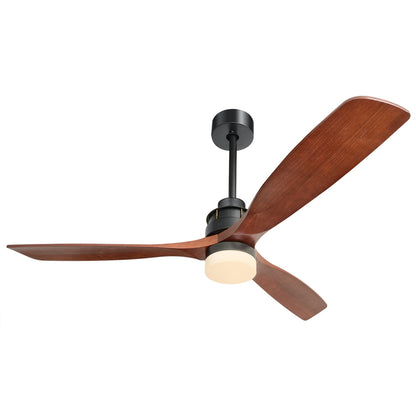 60 inch 3 Solid Wood Blade DC Motor Ceiling Fan Decorate for the Living Room with Light