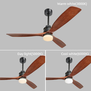 60 inch 3 Solid Wood Blade DC Motor Ceiling Fan Decorate for the Living Room with Light