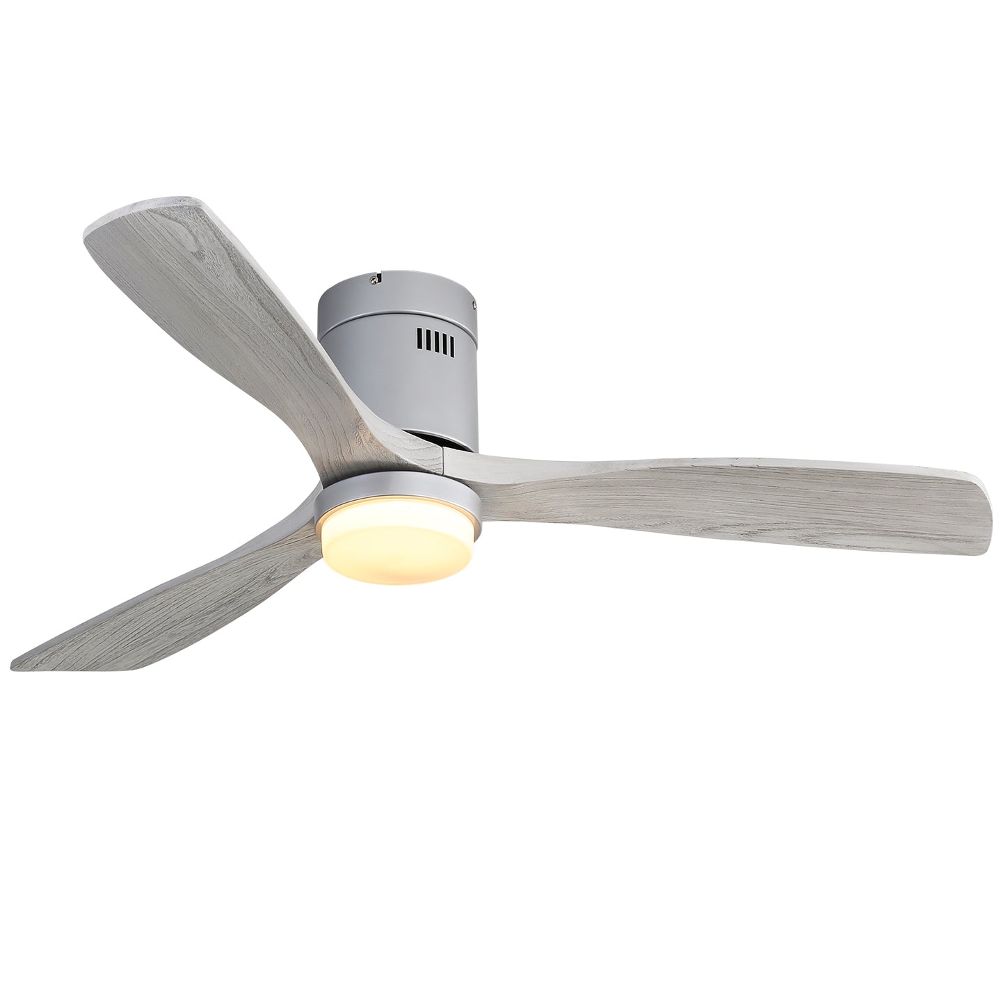 52 Inch Ceiling Fan With Lights 3 Solid Wood Fan Blade Noiseless Reversible Motor Remote Control With Light