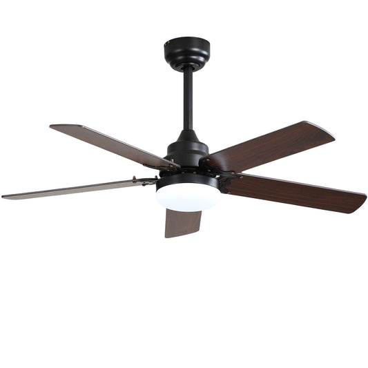 Low Profile 42 Inch Ceiling Fan 5 Blades Noiseless Reversible Dc Motor Remote Control With Led Light