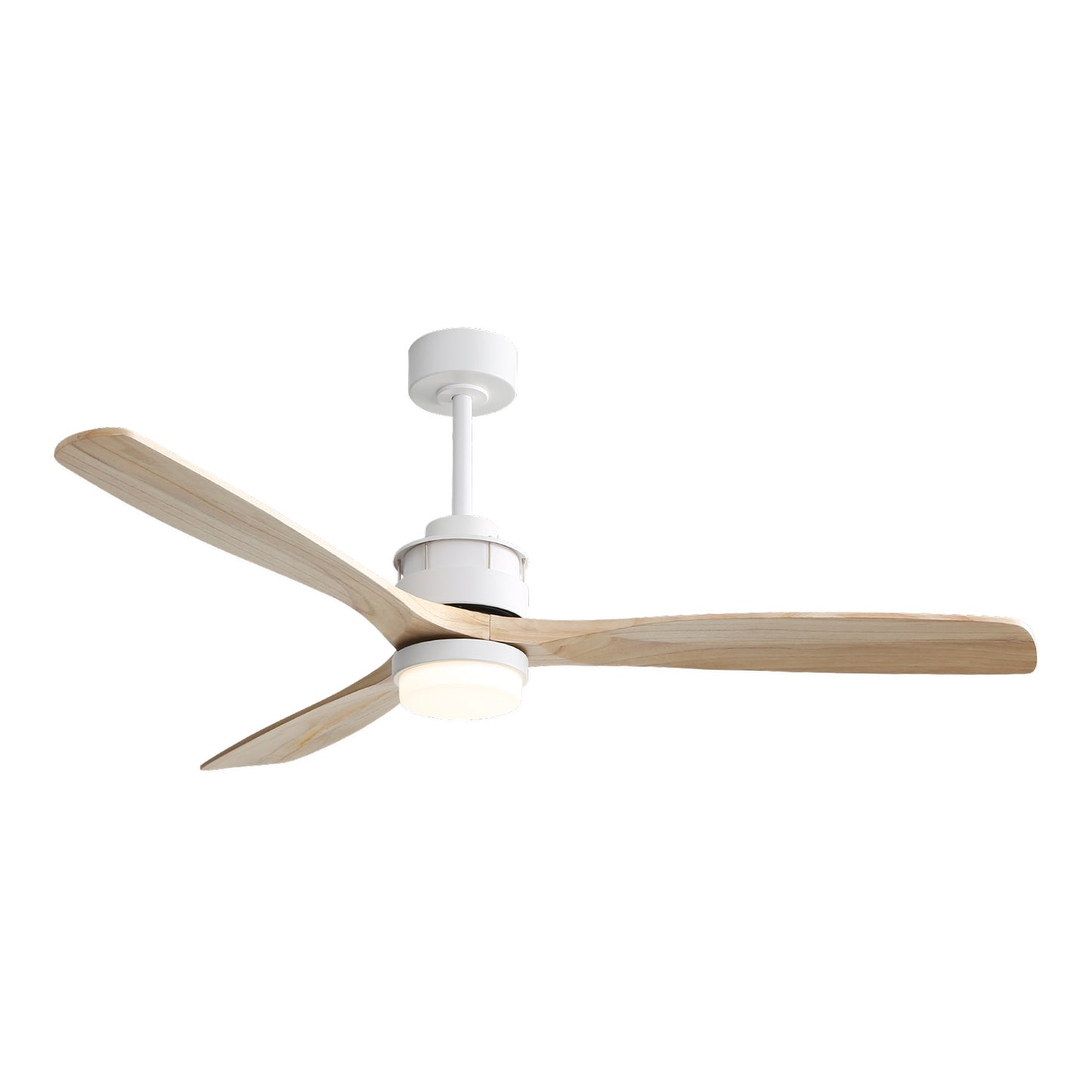 60 Inch Modern Ceiling Fan with Light Remote Control, 3 Solid Wood Blades, Suitable for Indoor and Outdoor