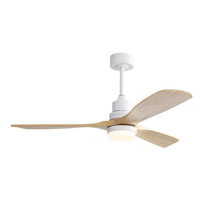 Indoor 52 Inch Ceiling Fan With Dimmable Led Light 6 Speed Remote 3 Wood Blade Reversible DC Motor For Bedroom