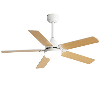 Low Profile 42 Inch Ceiling Fan 5 Blades Noiseless Reversible Dc Motor Remote Control With Led Light