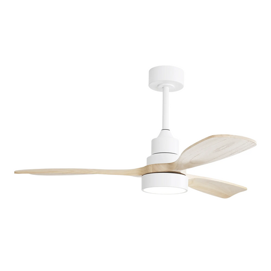 48 Inch Solid Wood Ceiling Fan with Dimmable Light 6 Speed Reversible DC Motor