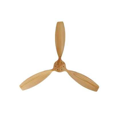 52 Inch Decorative Solid Wood Ceiling Fan Without Light 6 Speed Remote Control Reversible DC Motor For Home