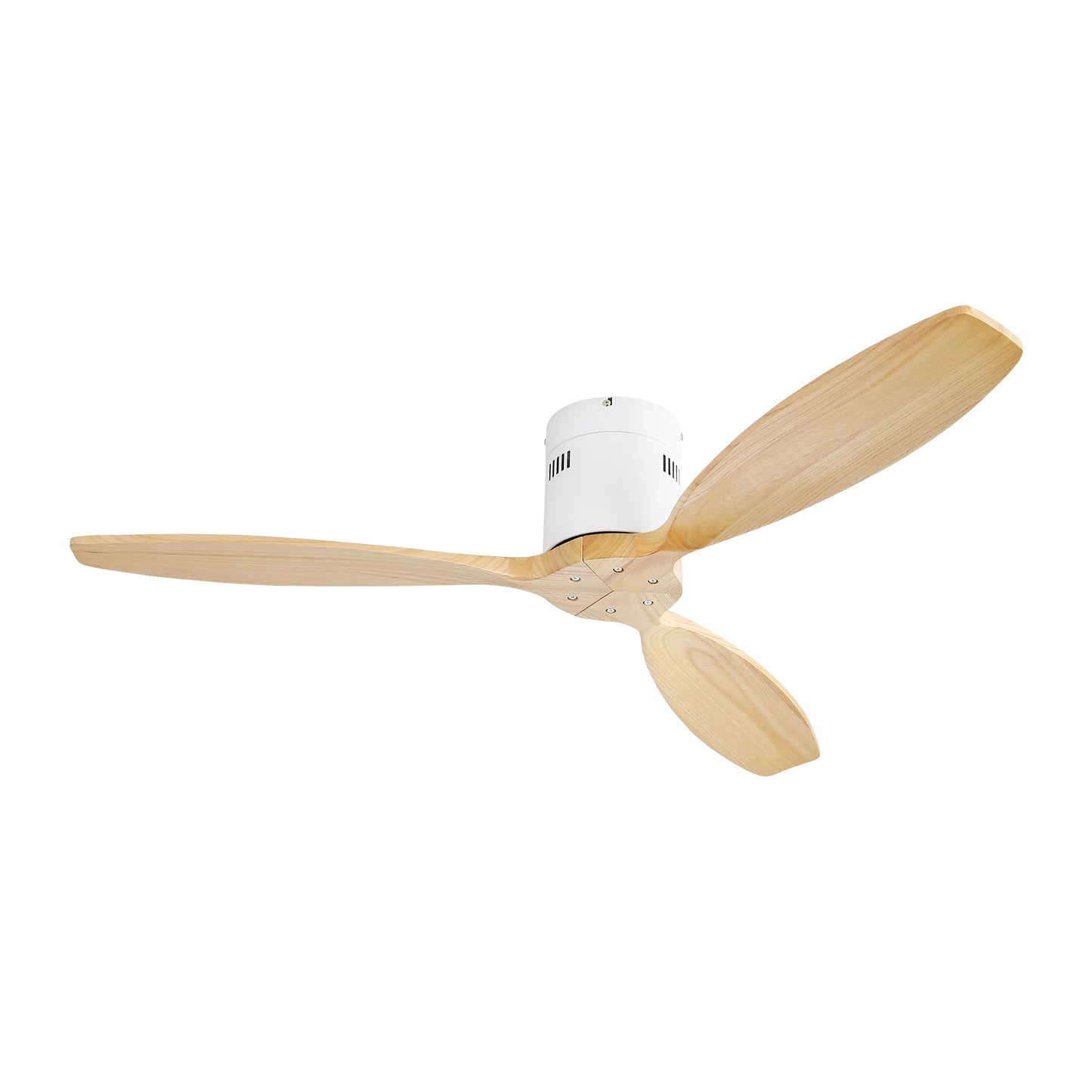 52 Inch Decorative Solid Wood Ceiling Fan Without Light 6 Speed Remote Control Reversible DC Motor For Home