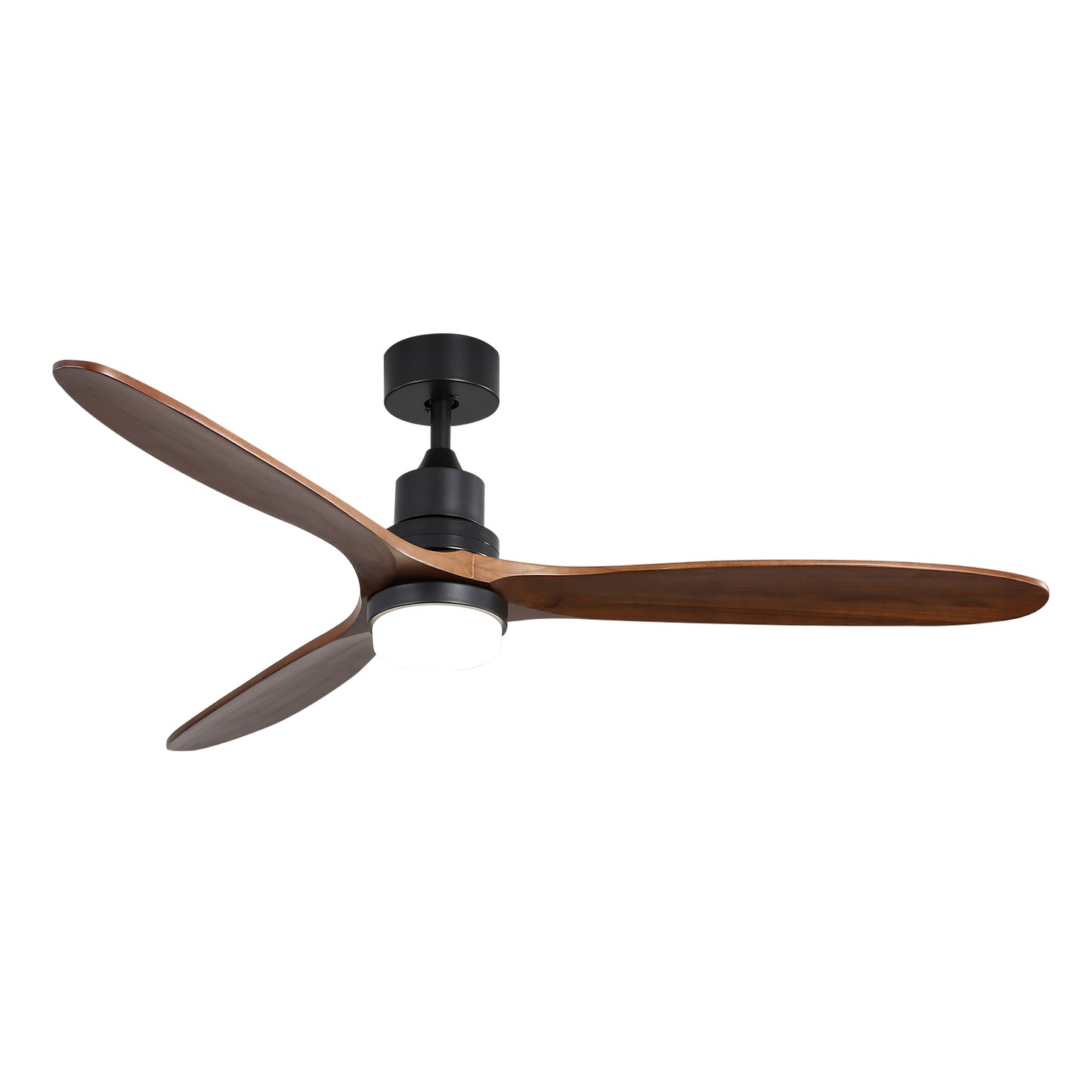 60 Inch Ceiling Fan With Lights 3 Solid Wood Fan Blade Noiseless Reversible Motor Remote Control