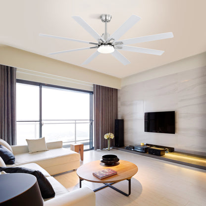 66 Inch Low Profile Ceiling Fan with Dimmable Lights and Smart Remote Control 6 Speed Reversible Noiseless DC Motor for Indoor