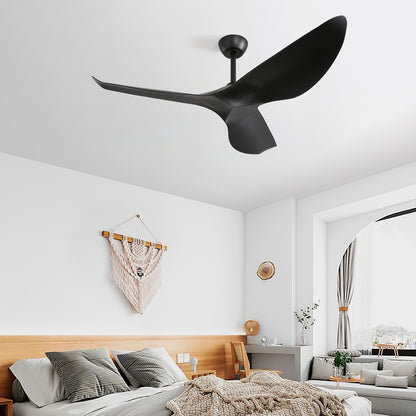 52 Inch Indoor Ceiling Fan No Light With 6 Speed Remote Control 3 ABS Blades Reversible DC Motor