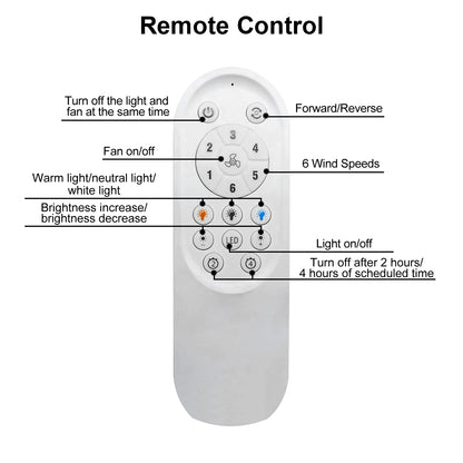 52 Inch Indoor Ceiling Fan With Dimmable Led Light 3 Solid Wood Blades Remote Control Reversible DC Motor For Living Room