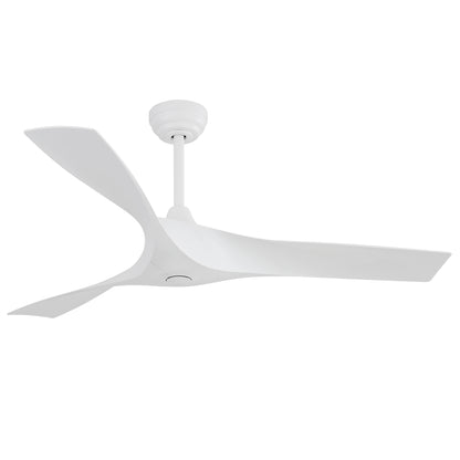 52 Inch Modern Ceiling Fan Without Light 6 Speed Remote 3 Solid Wood Blade Reversible DC Motor For Indoor&Outdoor