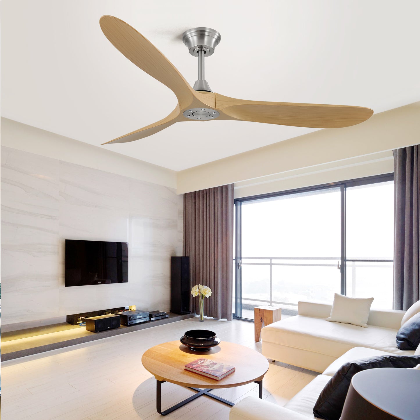 60 Inch Outdoor Ceiling Fan Without Light 3 ABS Blade with Smart APP Control