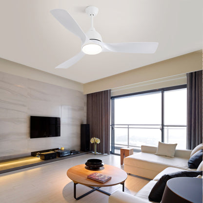 54 Inch White/Gold ABS Ceiling Fan