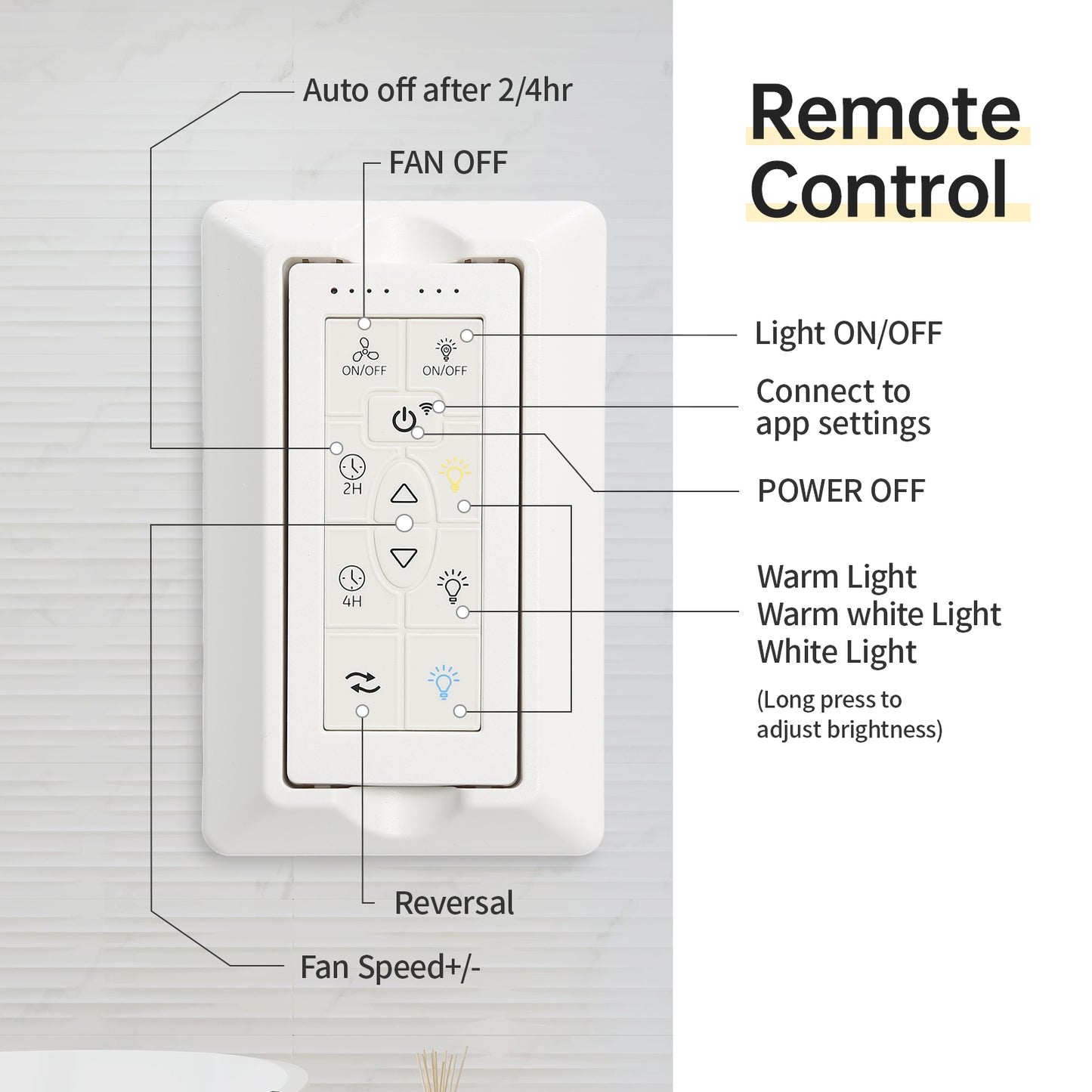 52 Inch Ceiling Fan With Dimmable LED Light 5 Solid Wood Blades Smart Remote Control Reversible DC Motor Ceiling Fan