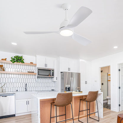 54 Inch White/Gold ABS Ceiling Fan