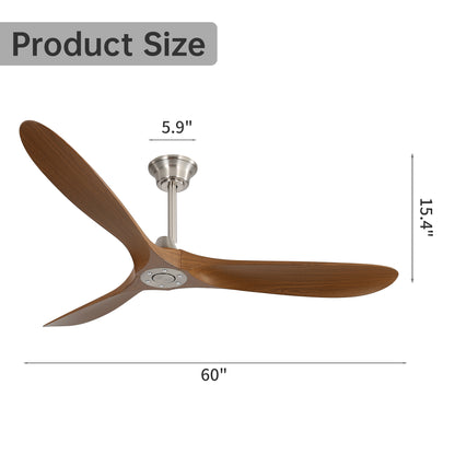 60 Inch Outdoor Ceiling Fan Without Light 3 ABS Blade with Smart APP Control