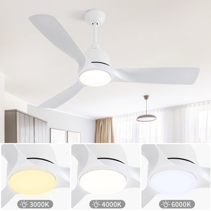 54 Inch White/Gold ABS Ceiling Fan