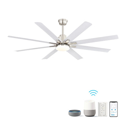 66 Inch Low Profile Ceiling Fan with Dimmable Lights and Smart Remote Control 6 Speed Reversible Noiseless DC Motor for Indoor