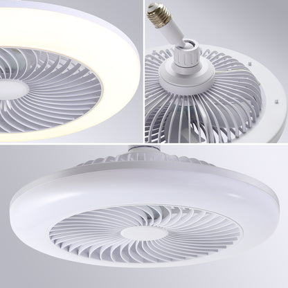 Mini Size 8 Inch Enclosed Socket E26 Ceiling Fan Light 3 Speeds 3 Light Color Dimming and Timing for Small Room Kitchen