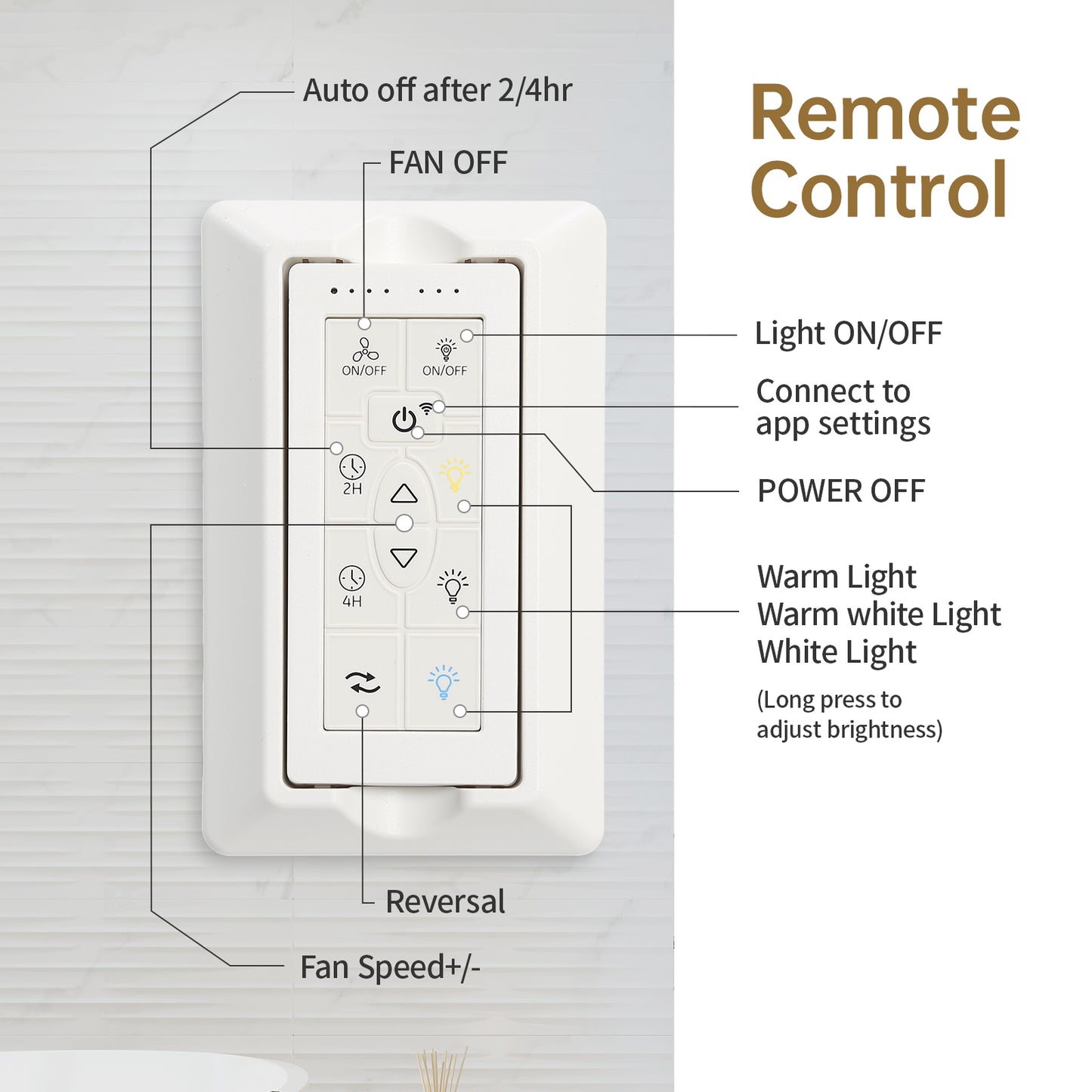 76 Inch Ceiling Fan With 18W Dimmable LED Light Smart Remote Control 8 Solid Wood Blades Black