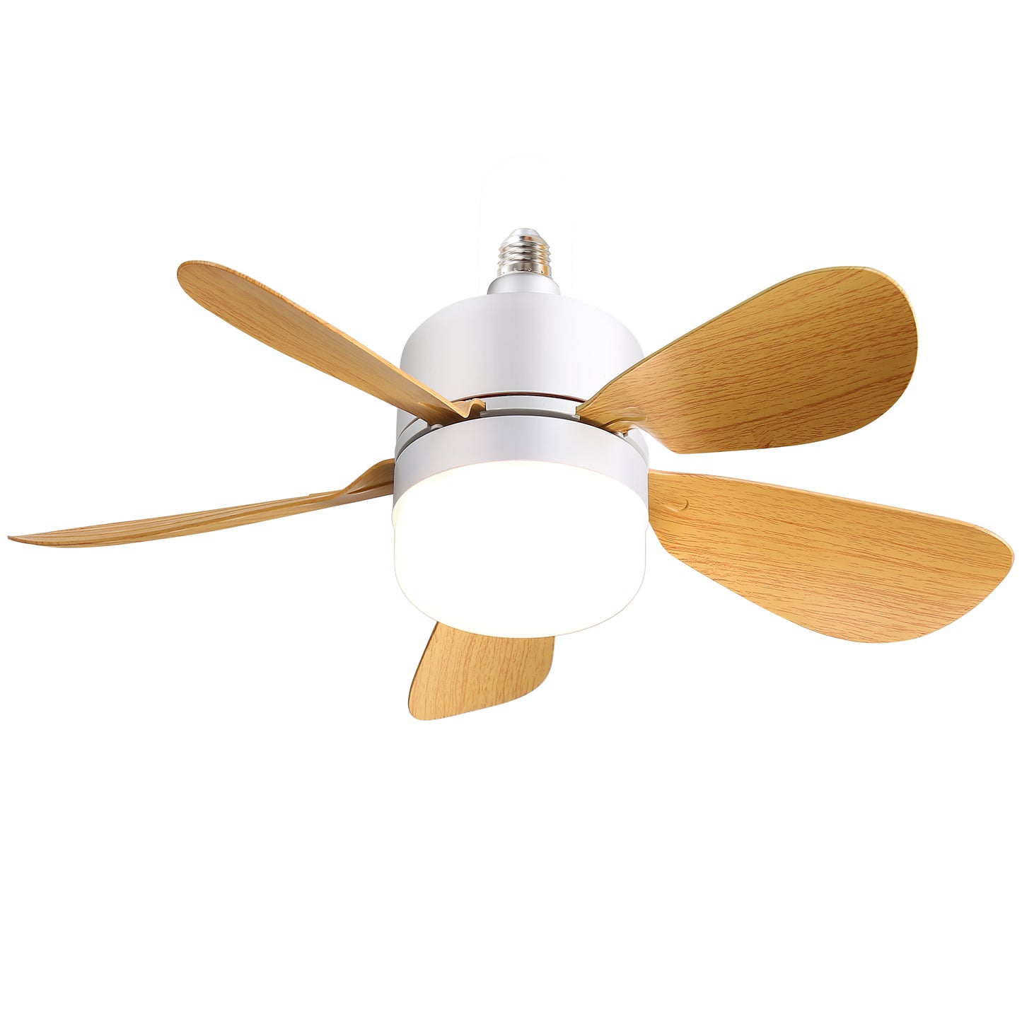 Socket Ceiling Fans with Dimmable LED Light 2 in 1 Screw Small Ceiling Fan