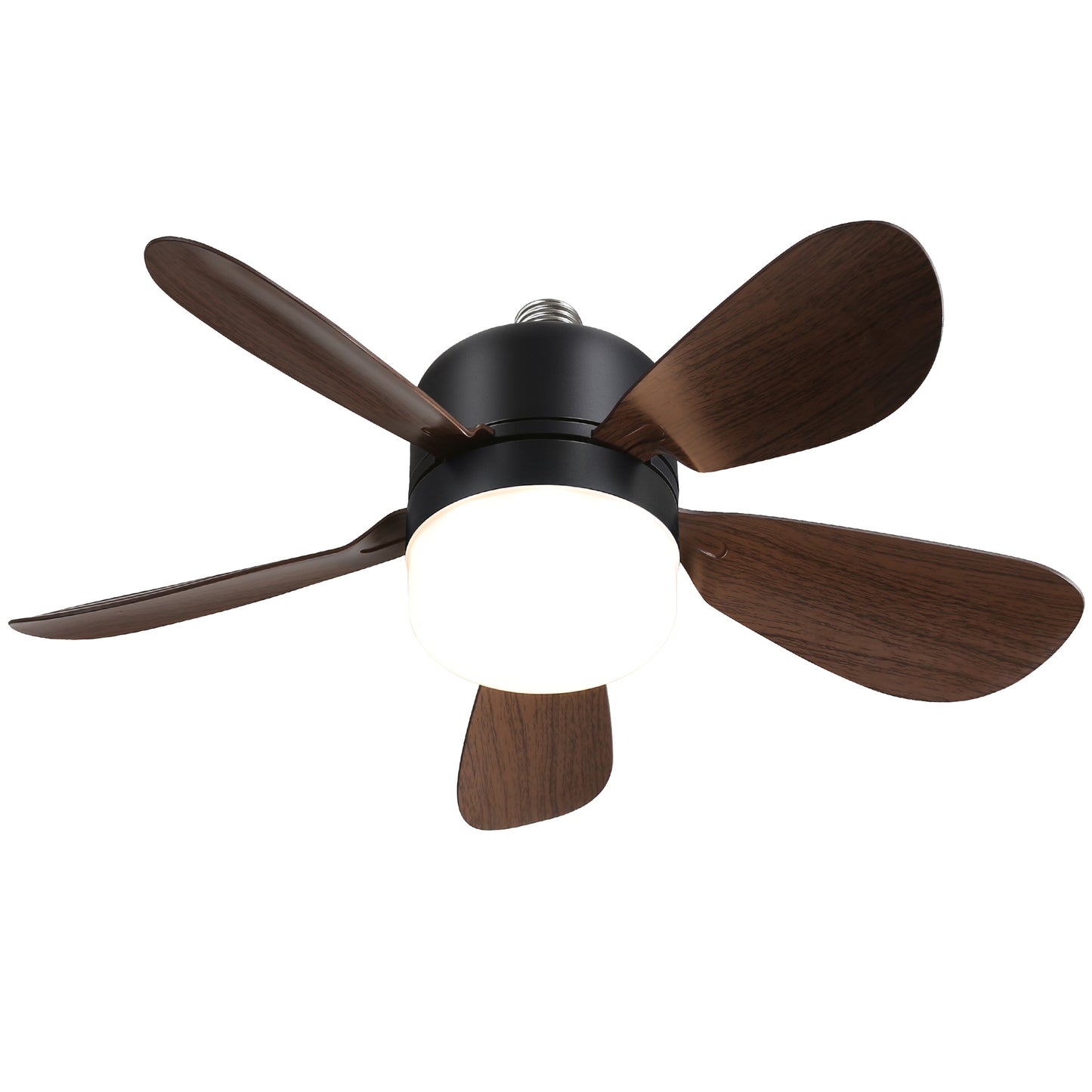 Small Size Socket Fan Light Ceiling Fans with 3 Lighting Color and Remote E26 Screw in Ceiling Fan