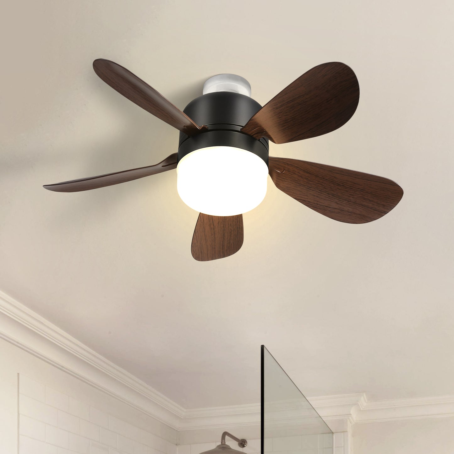 Small Size Socket Fan Light Ceiling Fans with 3 Lighting Color and Remote E26 Screw in Ceiling Fan