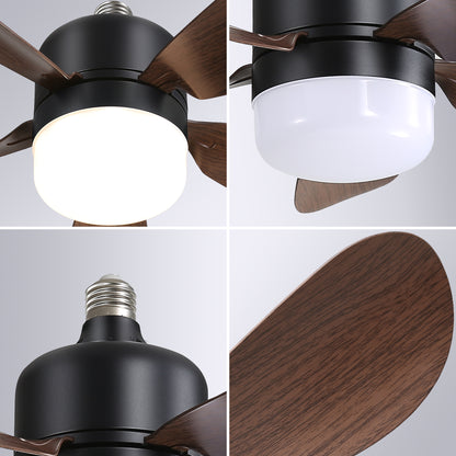 Small Size Socket Fan Light Ceiling Fans with 3 Lighting Color and Remote E26 Screw in Ceiling Fan