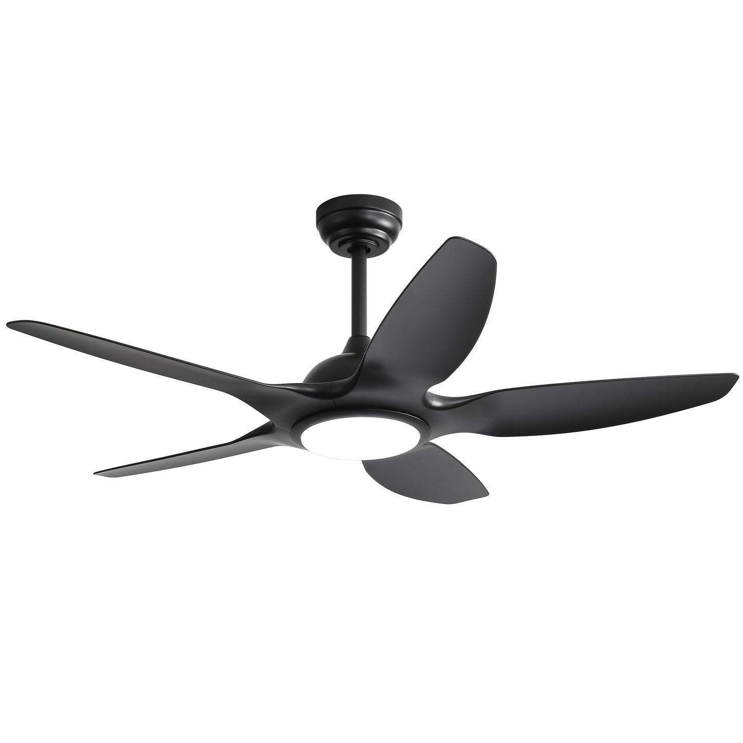 48 Inch Indoor Ceiling Fan With 5 Black ABS Blades Remote Control Reversible DC Motor For Living Room